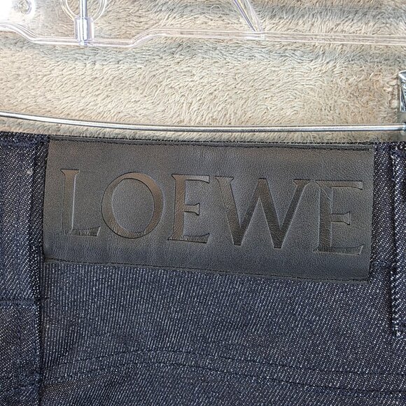 Loewe Jeans Womens 38 Blue Denim Straight Leg Made in Italy Button Fly Designer - Picture 10 of 14